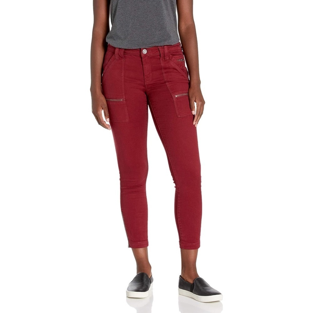 Joie Maroon Burgundy Skinny Moto Jeans 25